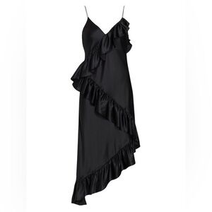 Cami NYC Black Asymmetrical Ruffle Dress